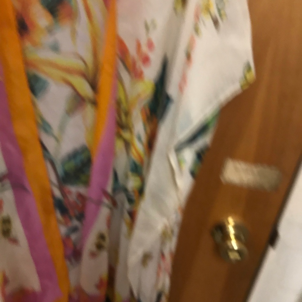 Vince Camuto Kimono Top Floral Open Front Batwing Sleeve Tie Cover Up‎ Boho - Picture 7 of 14